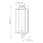 QN-CATALINA-L Catalina 1 Light Outdoor Large Wall Lantern Black with Burnished Bronze accents