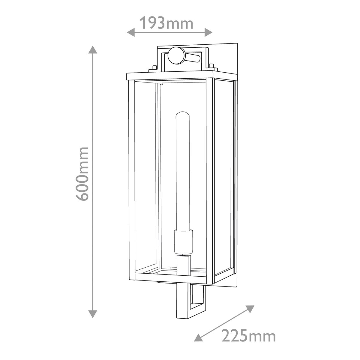 QN-CATALINA-L Catalina 1 Light Outdoor Large Wall Lantern Black with Burnished Bronze accents