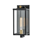 QN-CATALINA-M Catalina 1 Light Outdoor Medium Wall Lantern Black with Burnished Bronze accents