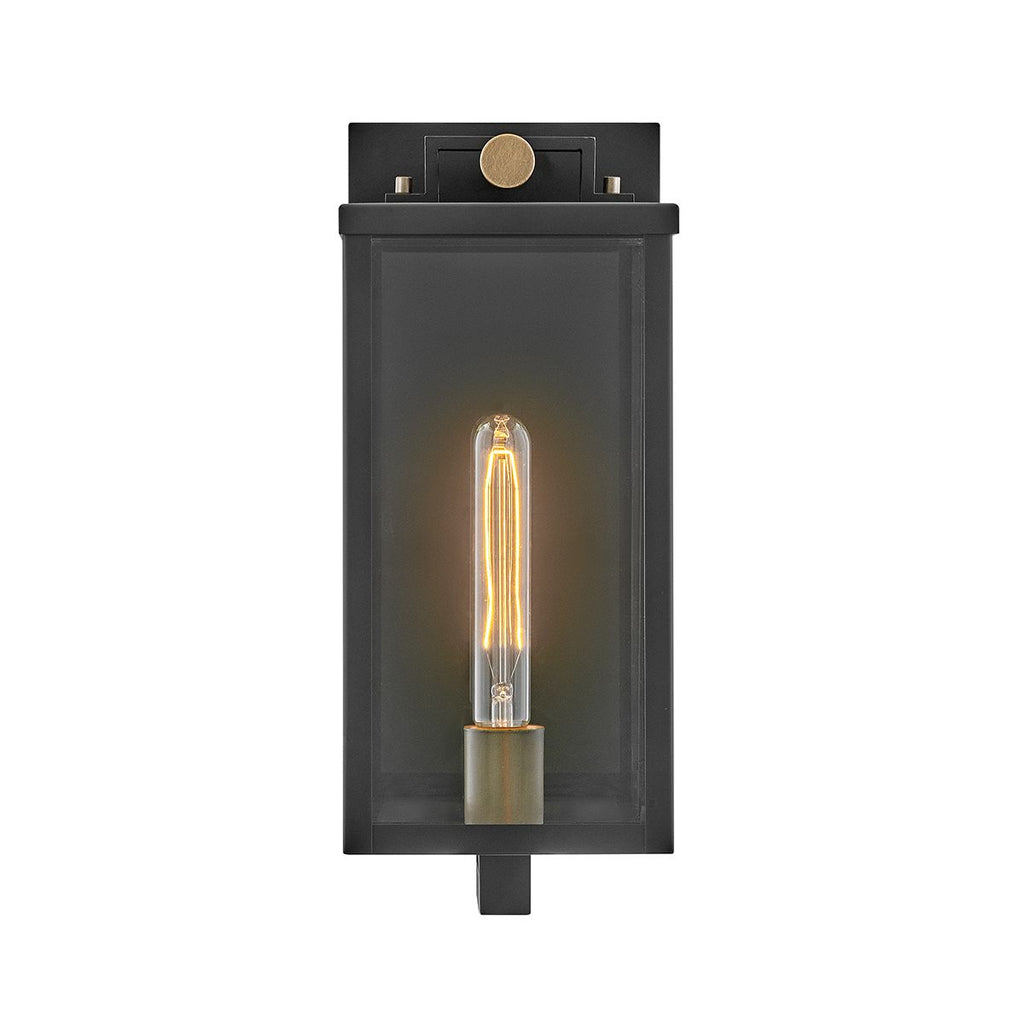 QN-CATALINA-M Catalina 1 Light Outdoor Medium Wall Lantern Black with Burnished Bronze accents