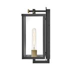 QN-CATALINA-M Catalina 1 Light Outdoor Medium Wall Lantern Black with Burnished Bronze accents
