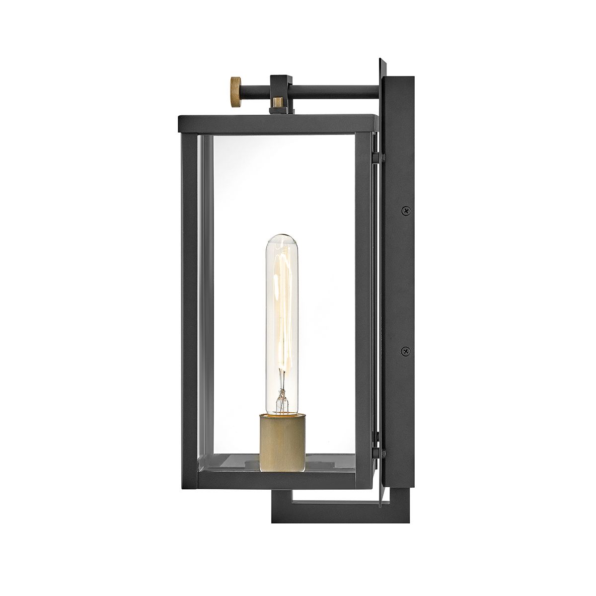 QN-CATALINA-M Catalina 1 Light Outdoor Medium Wall Lantern Black with Burnished Bronze accents