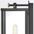 QN-CATALINA-M Catalina 1 Light Outdoor Medium Wall Lantern Black with Burnished Bronze accents