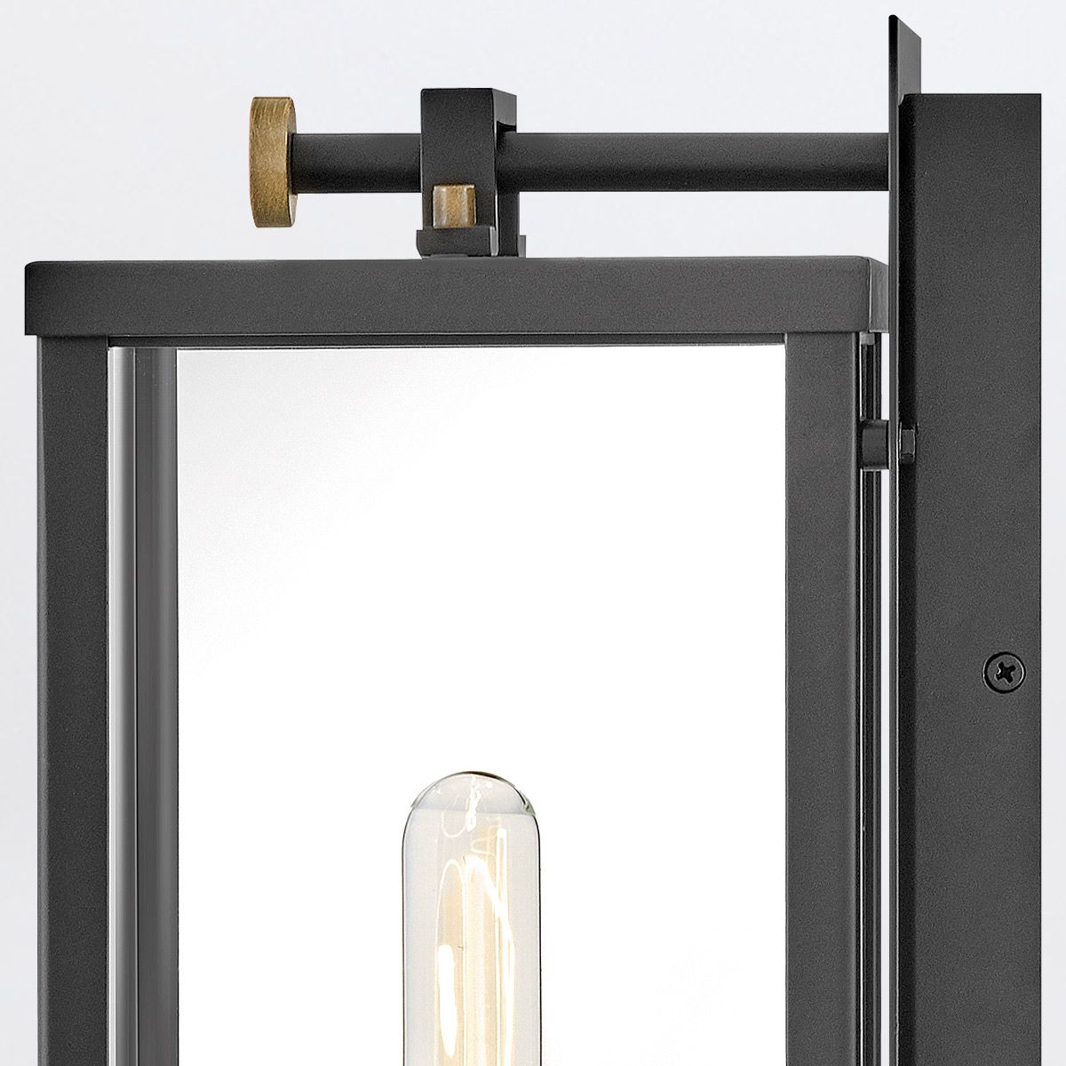 QN-CATALINA-M Catalina 1 Light Outdoor Medium Wall Lantern Black with Burnished Bronze accents