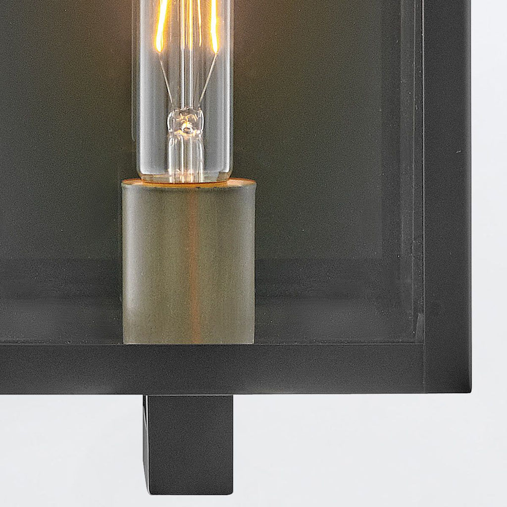 QN-CATALINA-M Catalina 1 Light Outdoor Medium Wall Lantern Black with Burnished Bronze accents