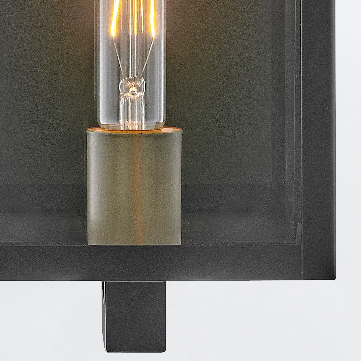 QN-CATALINA-M Catalina 1 Light Outdoor Medium Wall Lantern Black with Burnished Bronze accents