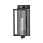 QN-CATALINA-M Catalina 1 Light Outdoor Medium Wall Lantern Black with Burnished Bronze accents