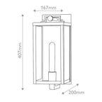 QN-CATALINA-M Catalina 1 Light Outdoor Medium Wall Lantern Black with Burnished Bronze accents