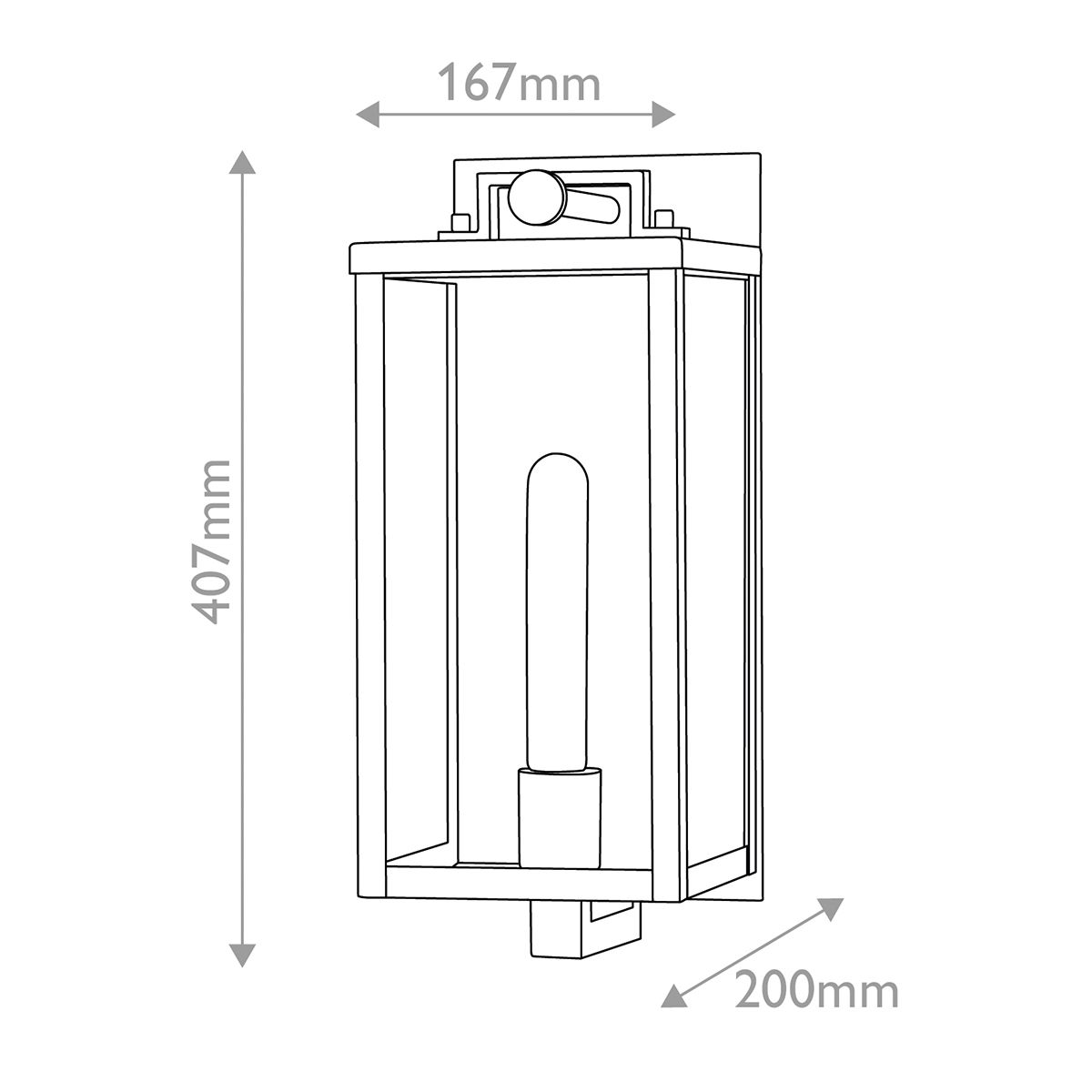 QN-CATALINA-M Catalina 1 Light Outdoor Medium Wall Lantern Black with Burnished Bronze accents