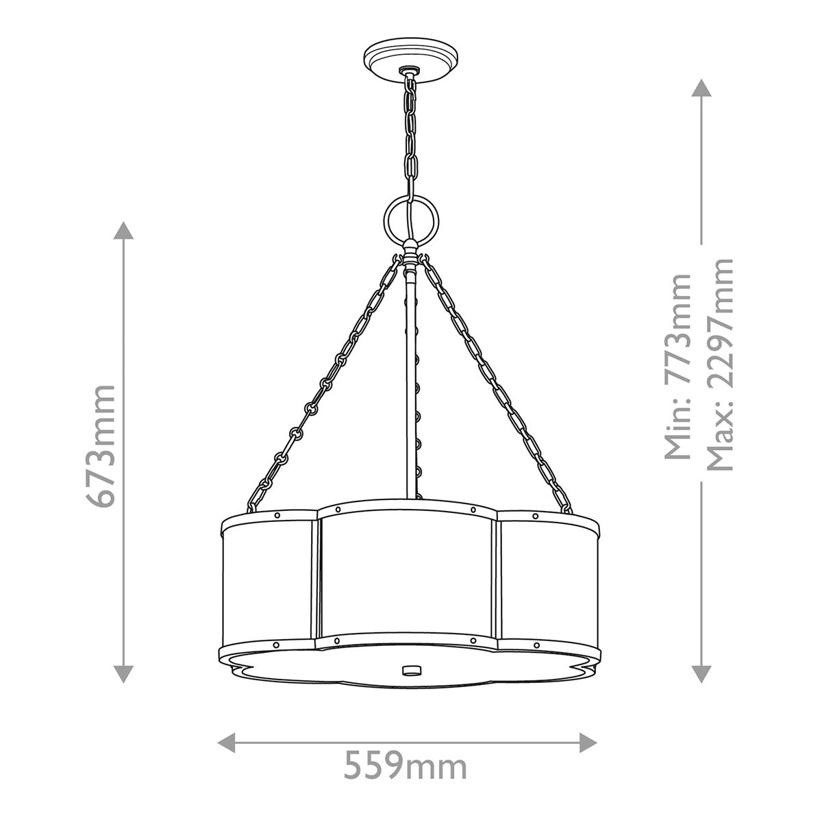 QN-CHANCE-3P-HB Chance 3 Light Pendant Heritage Brass
