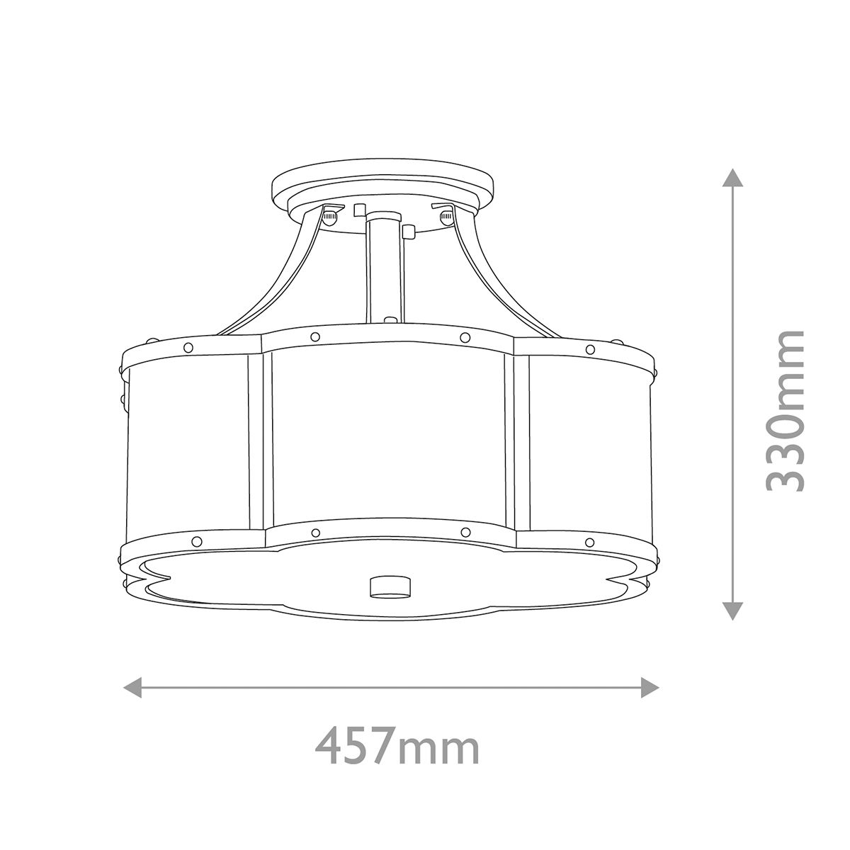 QN-CHANCE-SF-M-BLB Chance 3 Light Medium Semi-Flush Blackened Brass
