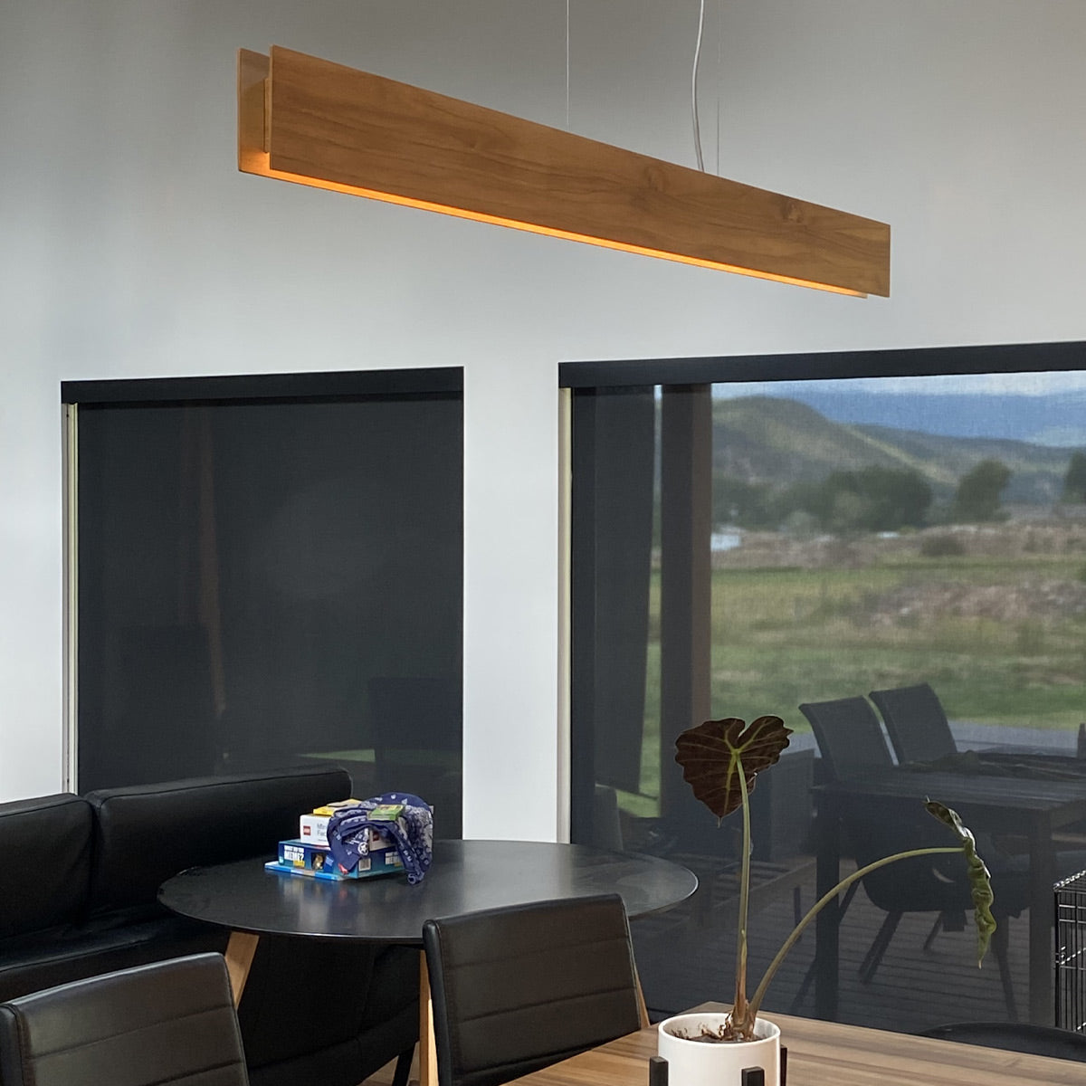 QN-CLEAN-LED-LP-127-TEAK Clean LED Pendant Teak