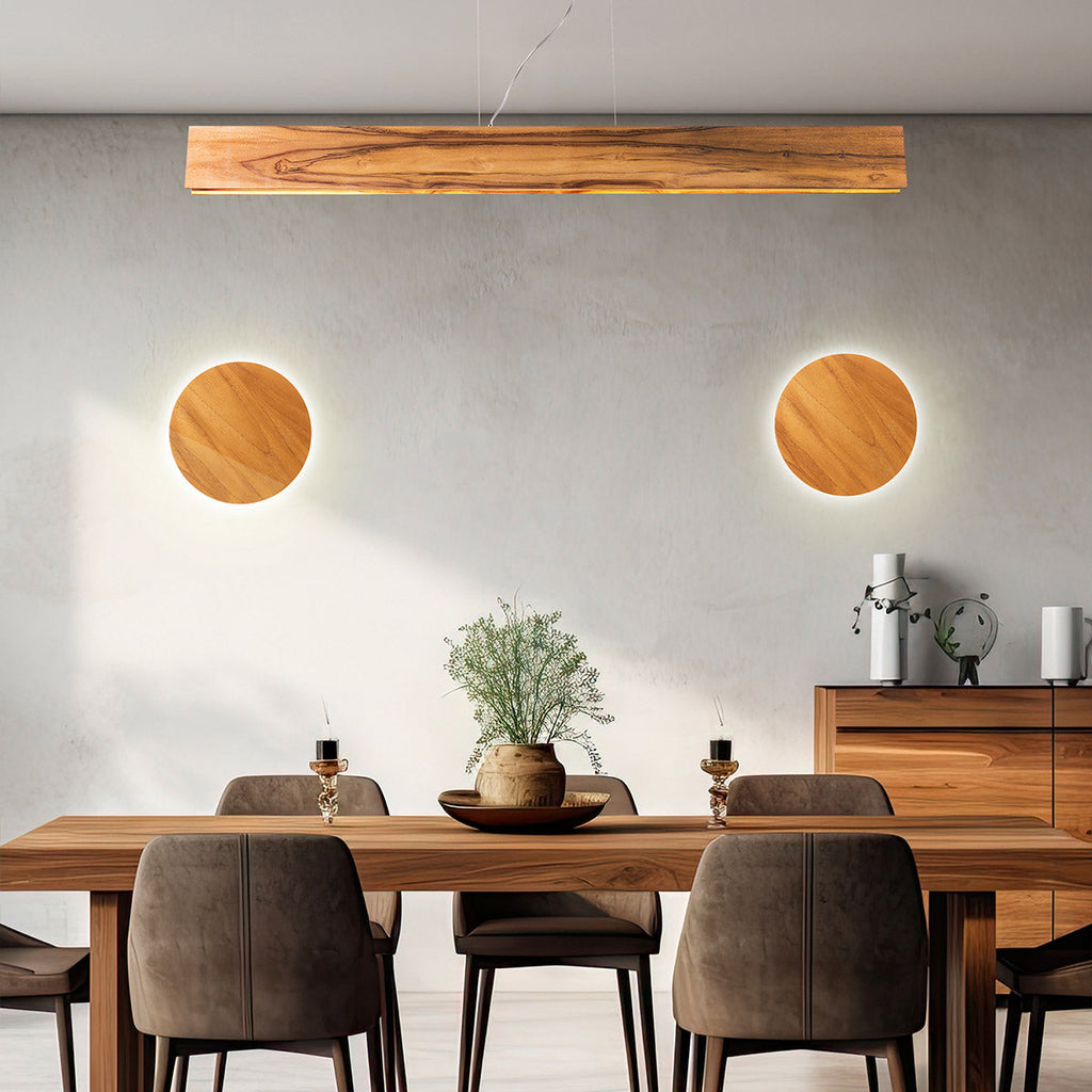 QN-CLEAN-LED-LP-127-TEAK Clean LED Pendant Teak