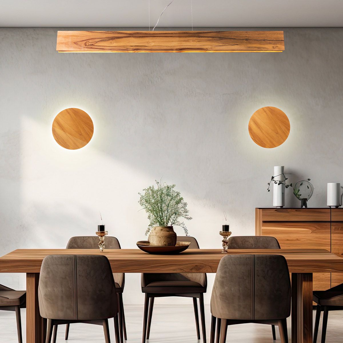 QN-CLEAN-LED-WB-25-TEAK Clean LED Wall Light Teak