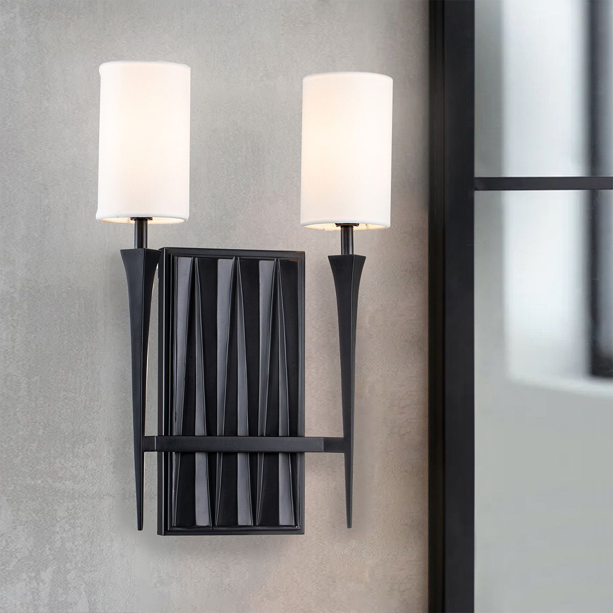 QN-CREST-2WB-BLK Crest 2 Light Wall Light Matte Black
