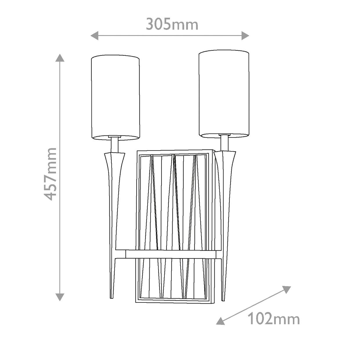 QN-CREST-2WB-BLK Crest 2 Light Wall Light Matte Black
