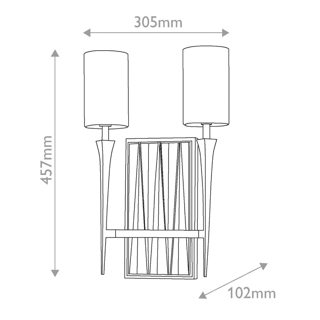 QN-CREST-2WB-DG Crest 2 Light Wall Light Gold Leaf