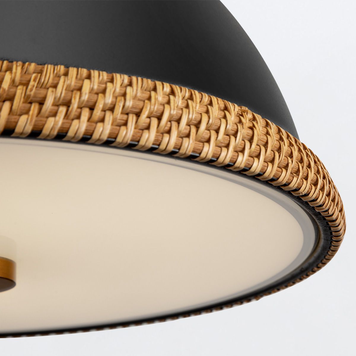 QN-DORAL-P-M-BK Doral 2 Light Pendant Matte Black/Vintage Brass
