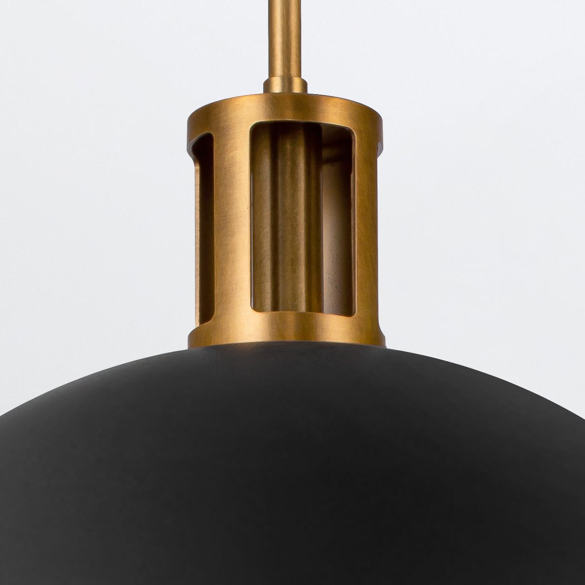 QN-DORAL-P-M-BK Doral 2 Light Pendant Matte Black/Vintage Brass