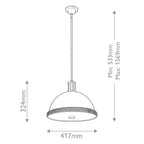QN-DORAL-P-M-BK Doral 2 Light Pendant Matte Black/Vintage Brass
