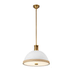 QN-DORAL-P-M-WHT Doral 2 Light Pendant Matte White/Vintage Brass