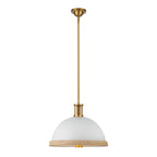 QN-DORAL-P-M-WHT Doral 2 Light Pendant Matte White/Vintage Brass
