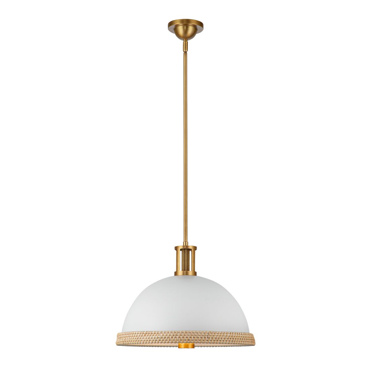 QN-DORAL-P-M-WHT Doral 2 Light Pendant Matte White/Vintage Brass
