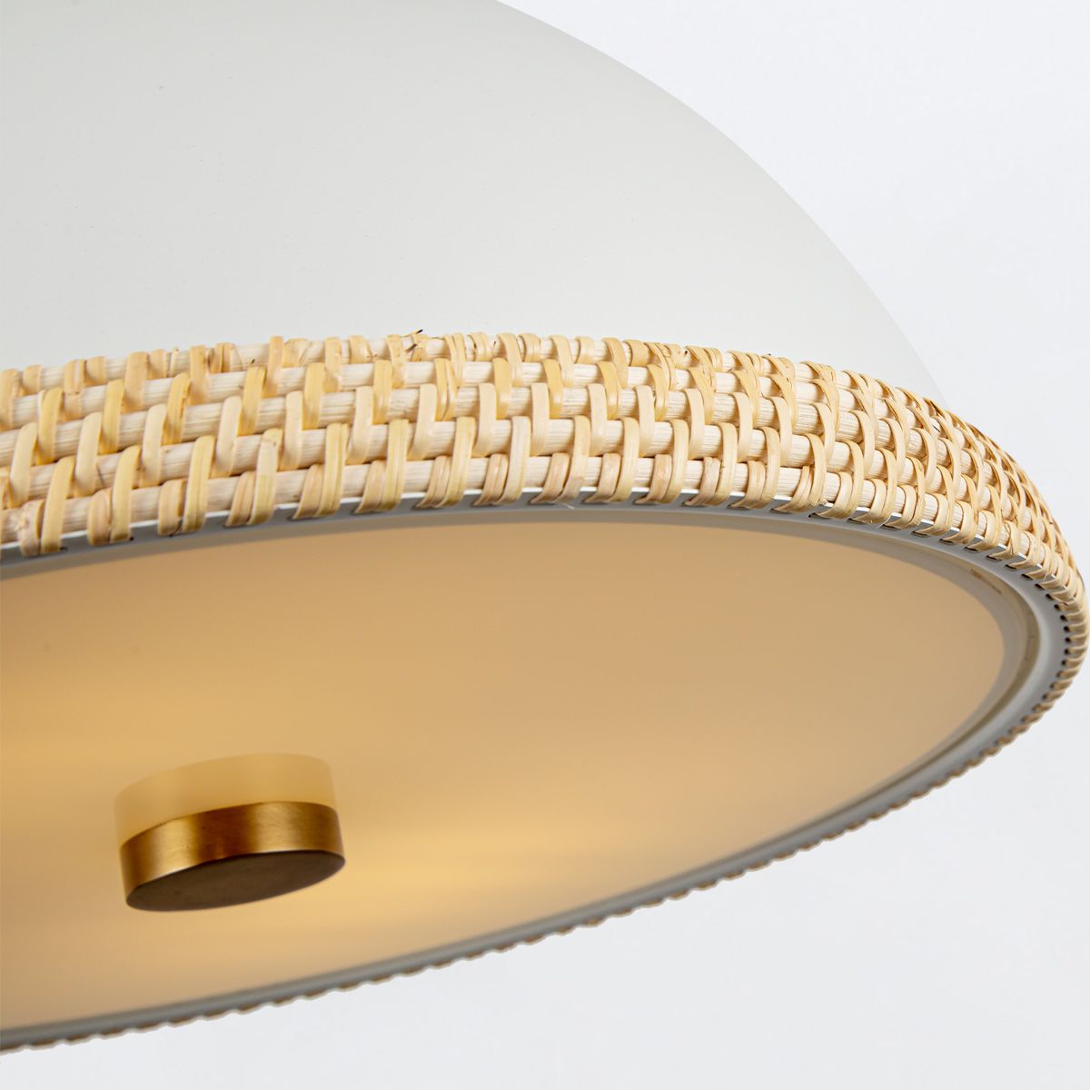 QN-DORAL-P-M-WHT Doral 2 Light Pendant Matte White/Vintage Brass