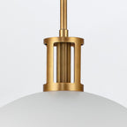 QN-DORAL-P-M-WHT Doral 2 Light Pendant Matte White/Vintage Brass