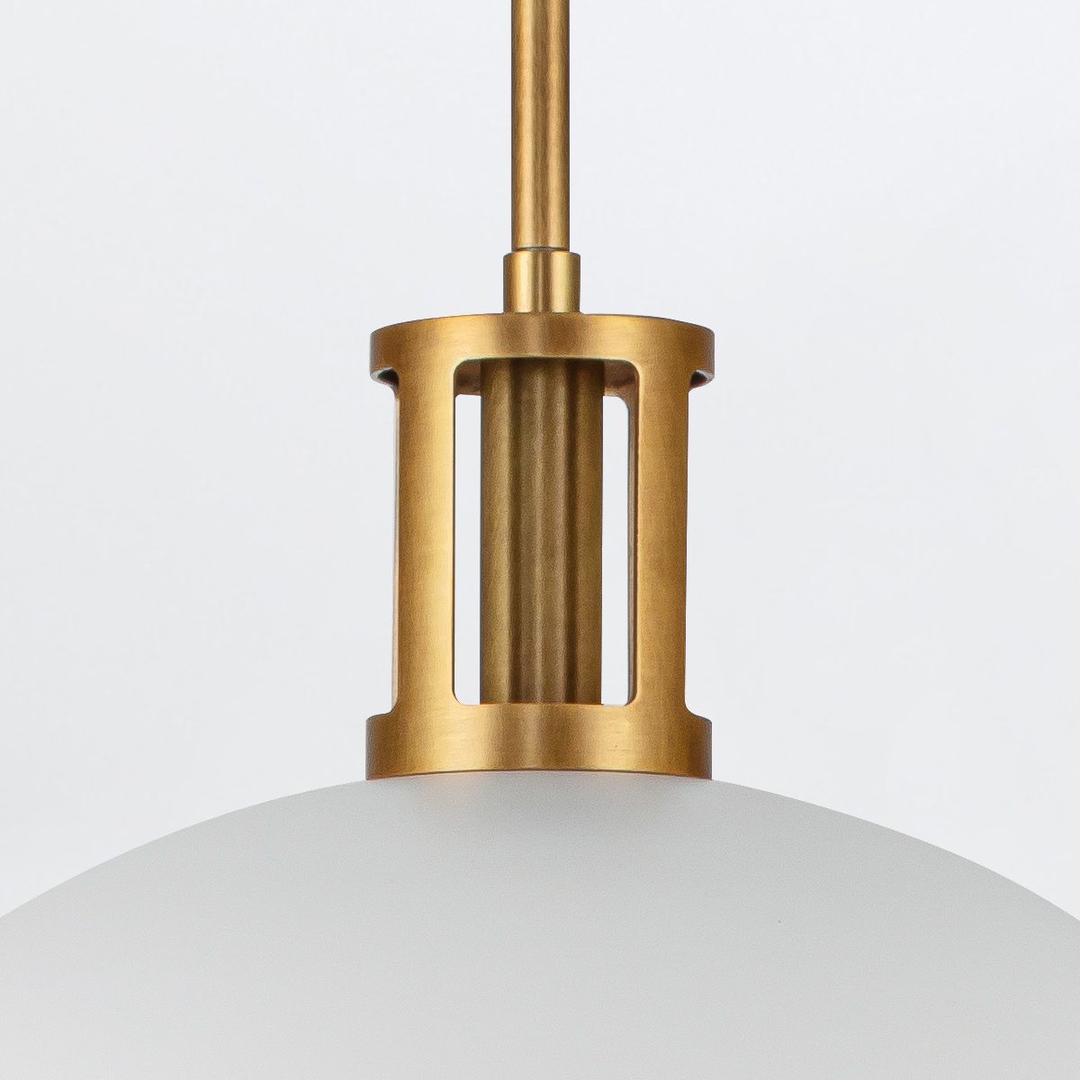 QN-DORAL-P-M-WHT Doral 2 Light Pendant Matte White/Vintage Brass