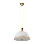 QN-DORAL-P-M-WHT Doral 2 Light Pendant Matte White/Vintage Brass