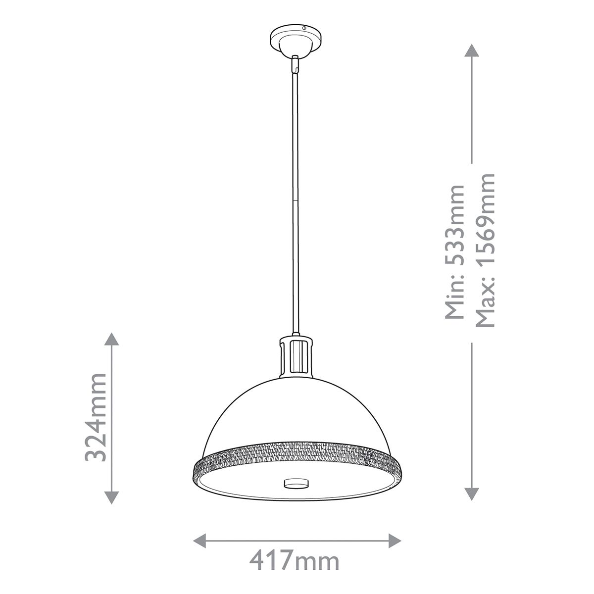 QN-DORAL-P-M-WHT Doral 2 Light Pendant Matte White/Vintage Brass