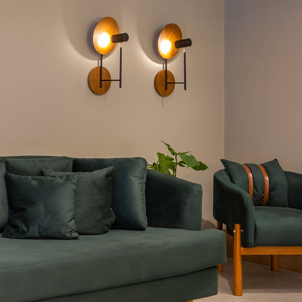 QN-DOT-WB1-TEAK Dot Wall Light Teak