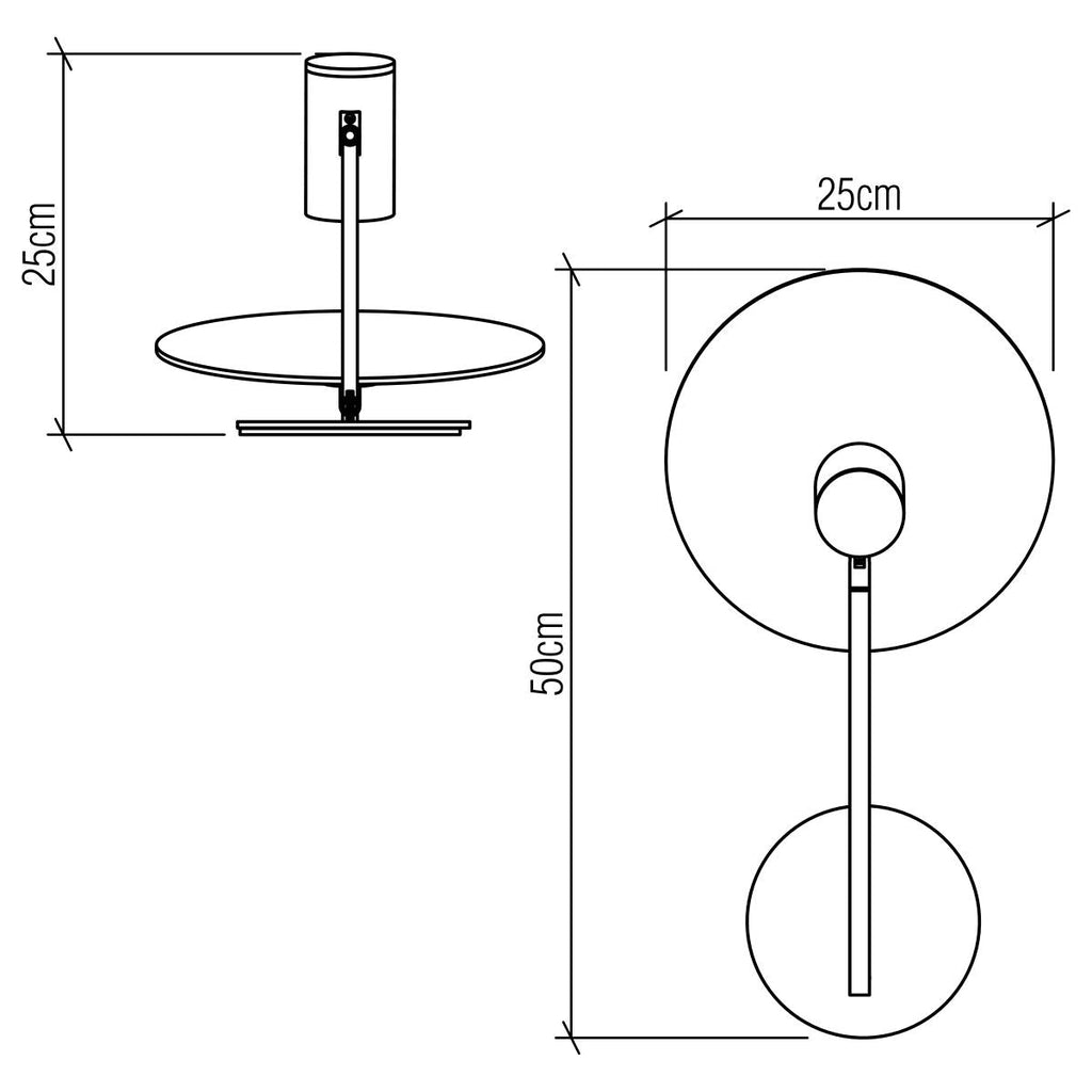 QN-DOT-WB1-TEAK Dot Wall Light Teak