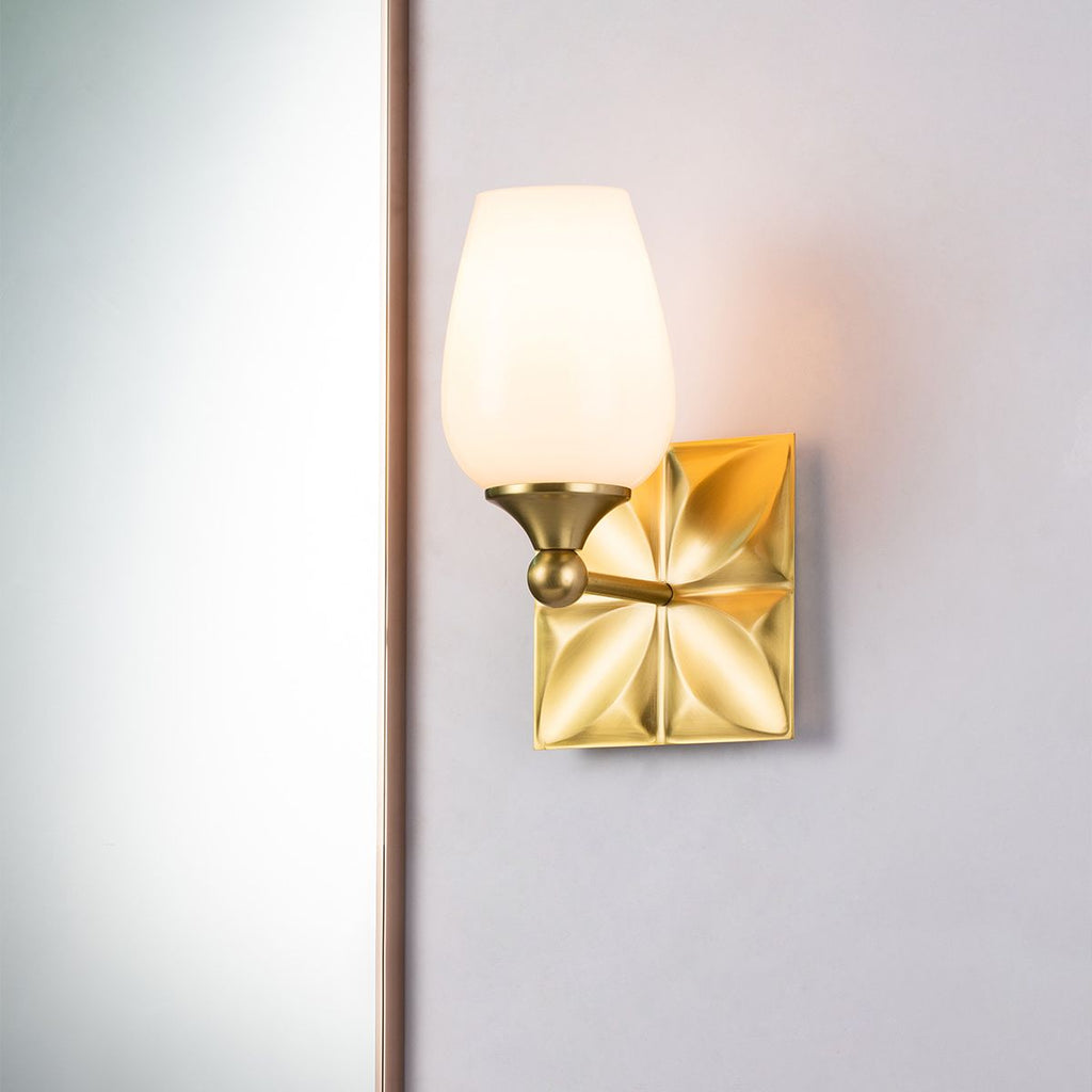 QN-EPSILON-1WB-AB-O Epsilon Bathroom 1 Light Wall Light Aged Brass