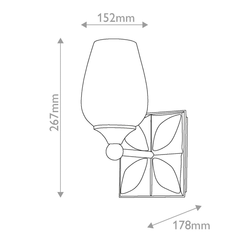QN-EPSILON-1WB-AB-O Epsilon Bathroom 1 Light Wall Light Aged Brass