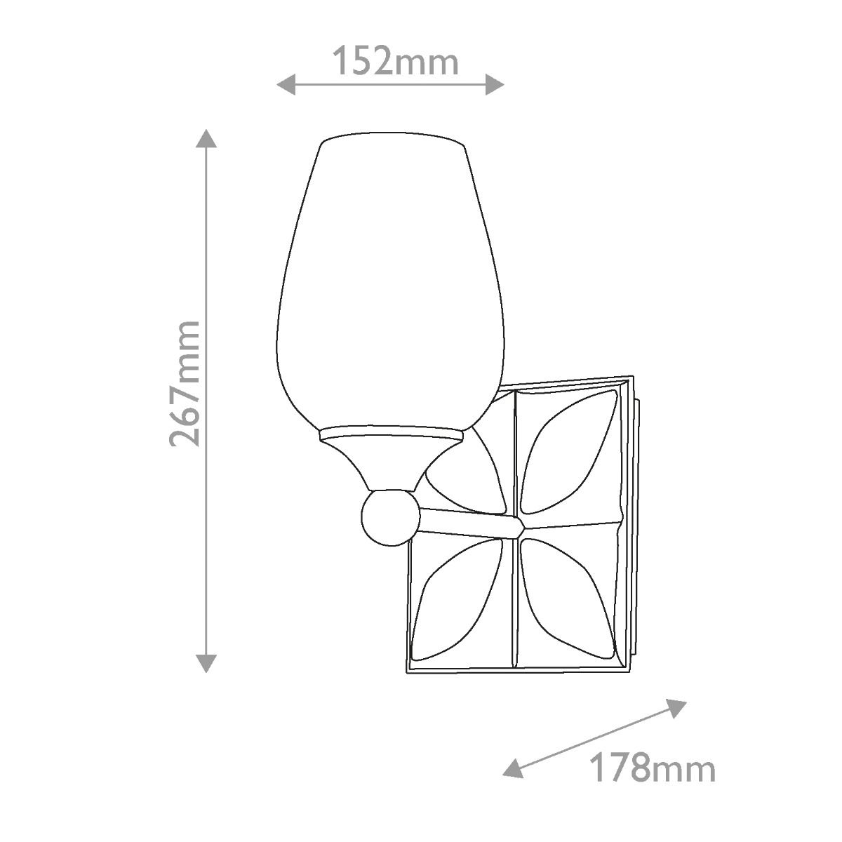 QN-EPSILON-1WB-AB-O Epsilon Bathroom 1 Light Wall Light Aged Brass