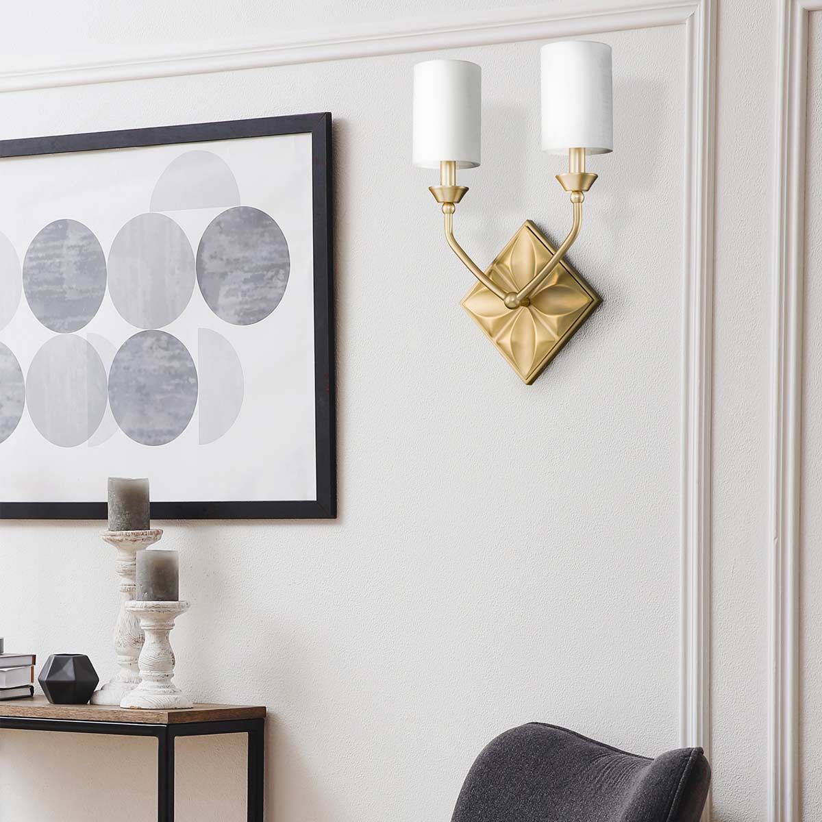 QN-EPSILON-2WB-AB Epsilon 2 Light Wall Light Aged Brass