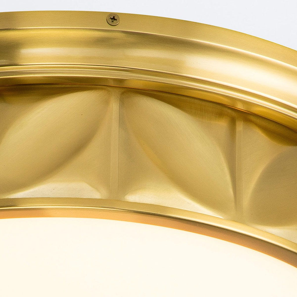 QN-EPSILON-F-M-AB-O Epsilon Bathroom 3 Light Ceiling Flush Aged Brass
