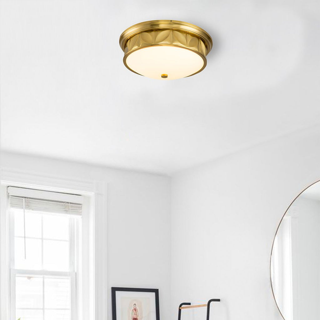 QN-EPSILON-F-M-AB-O Epsilon Bathroom 3 Light Ceiling Flush Aged Brass