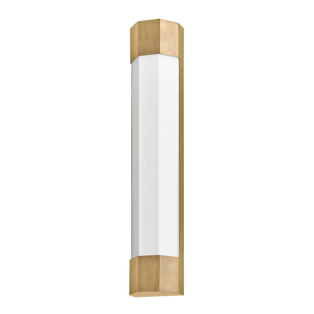 QN-FACET-LED3-HB-BATH Facet Bathroom Large LED Wall Light Heritage Brass