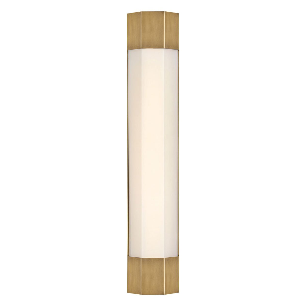 QN-FACET-LED3-HB-BATH Facet Bathroom Large LED Wall Light Heritage Brass