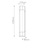 QN-FACET-LED3-HB-BATH Facet Bathroom Large LED Wall Light Heritage Brass
