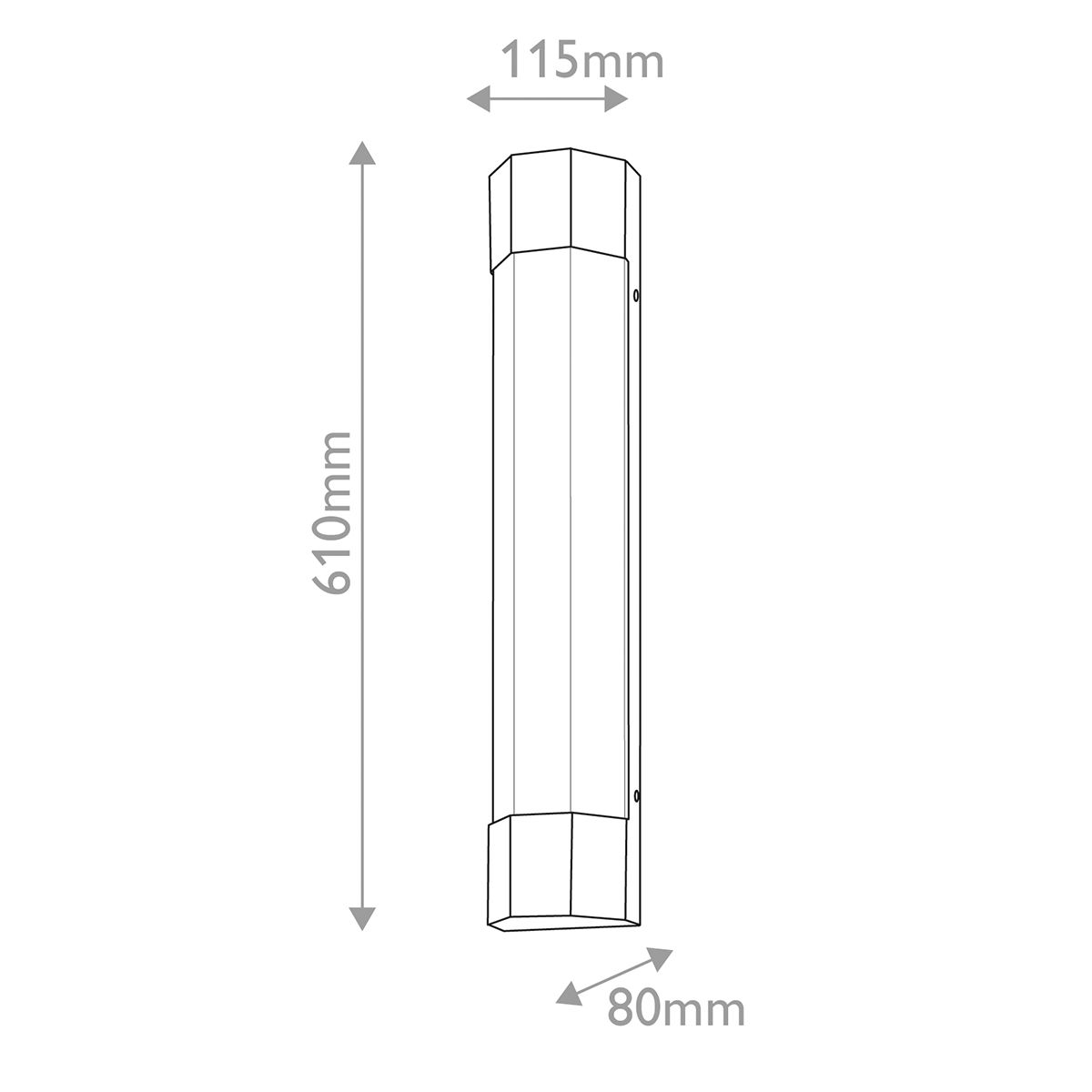 QN-FACET-LED3-HB-BATH Facet Bathroom Large LED Wall Light Heritage Brass