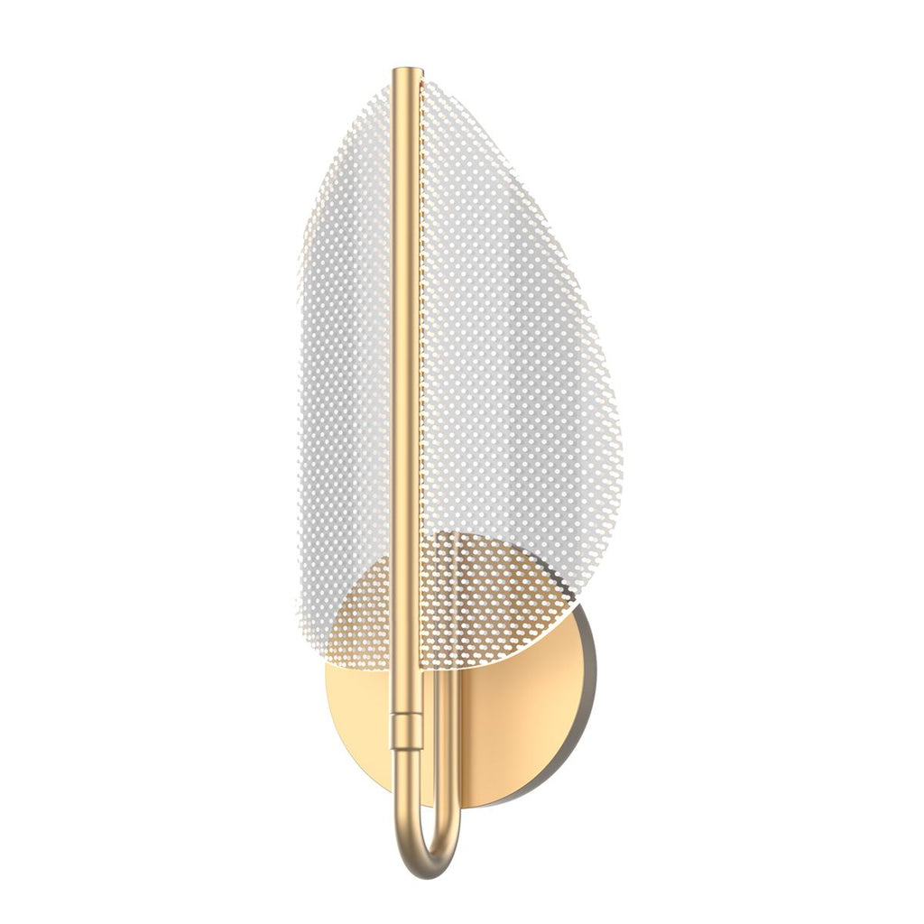 QN-FLORIANA-1W-NBR Floriana 1 Leaf LED Wall Light Natural Brass