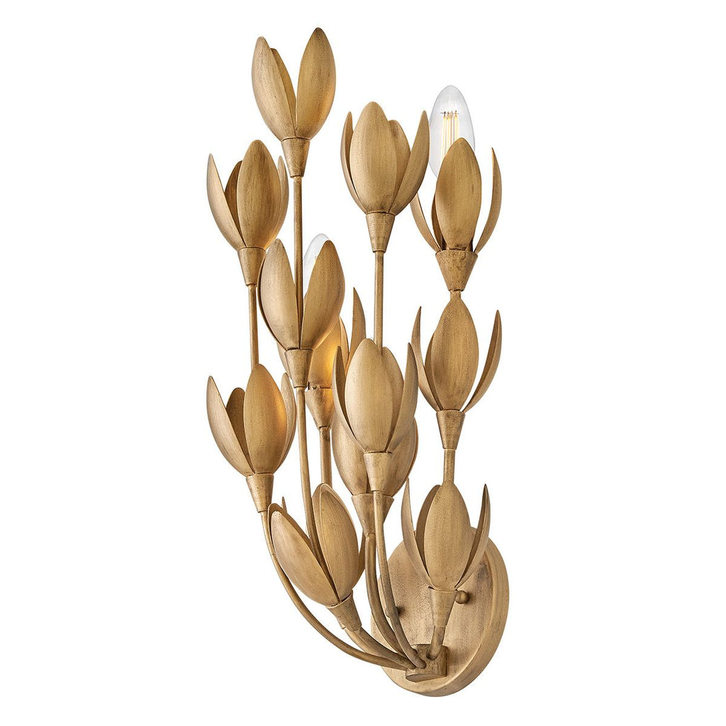 QN-FLORA-3W-GD Flora 3 Light Wall Light Burnished Gold