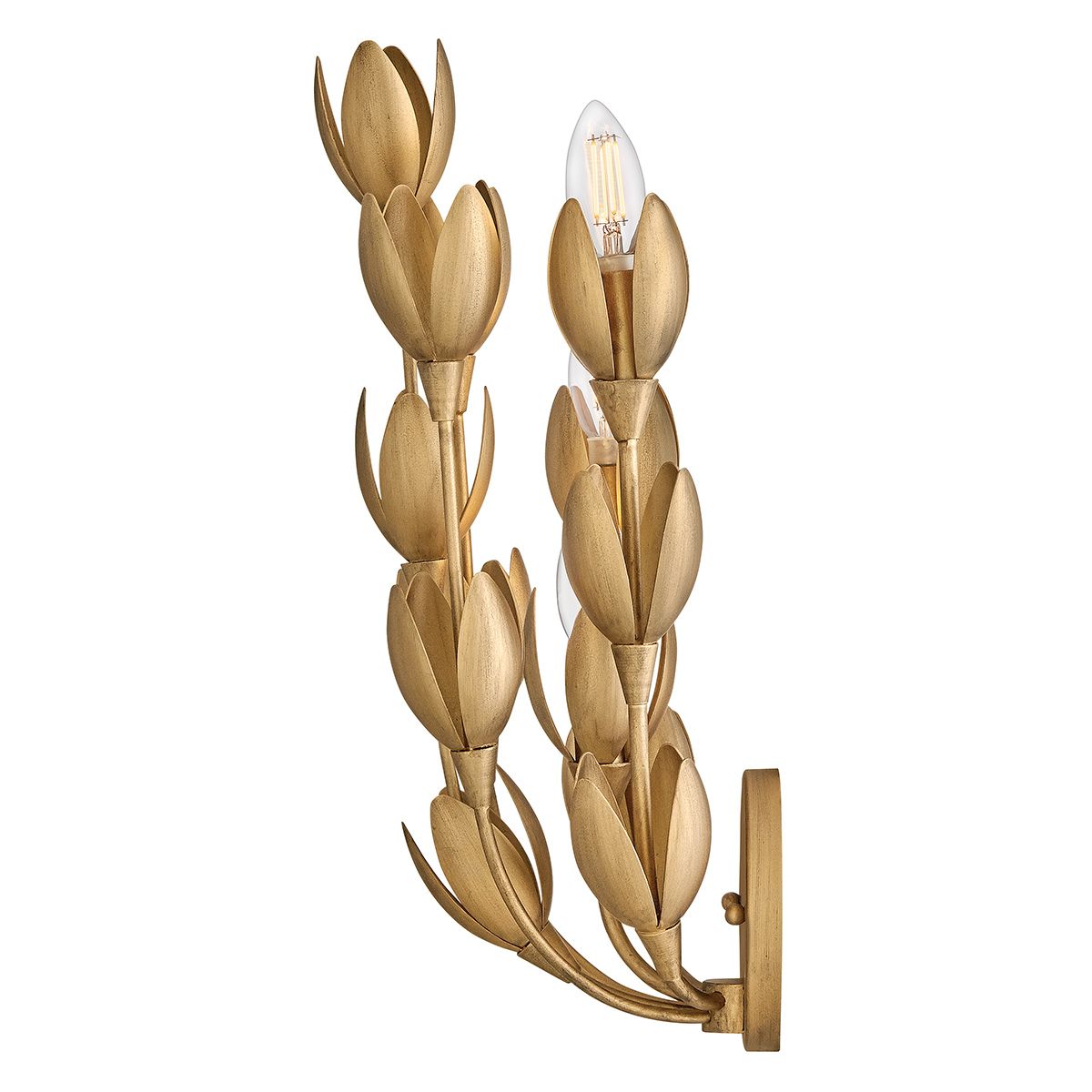 QN-FLORA-3W-GD Flora 3 Light Wall Light Burnished Gold