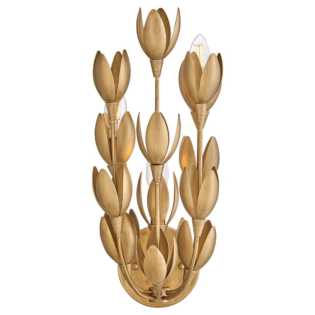 QN-FLORA-3W-GD Flora 3 Light Wall Light Burnished Gold