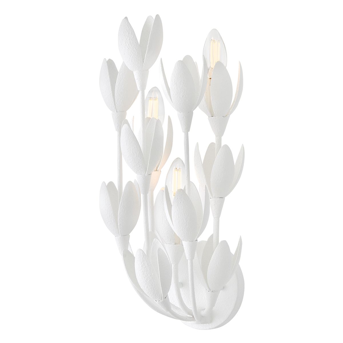 QN-FLORA-3W-WHT Flora 3 Light Wall Light Textured Plaster