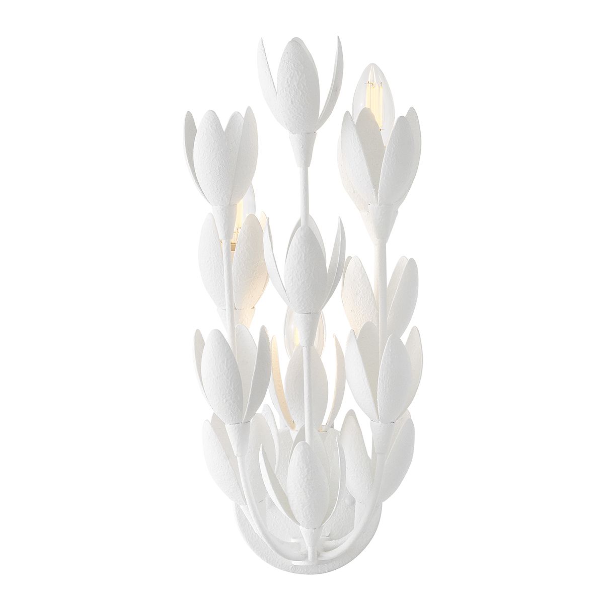 QN-FLORA-3W-WHT Flora 3 Light Wall Light Textured Plaster